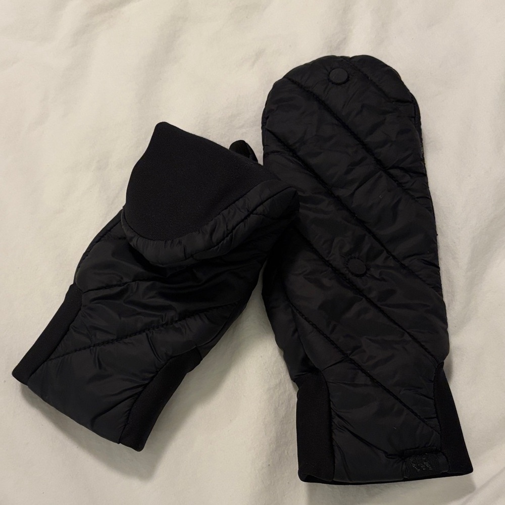 Black Quilted Mittens